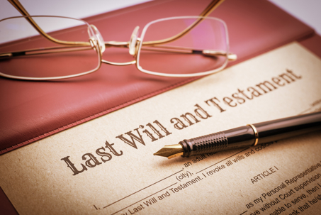 A form is printed on a mulberry paper and waiting to be filled and signed by testator